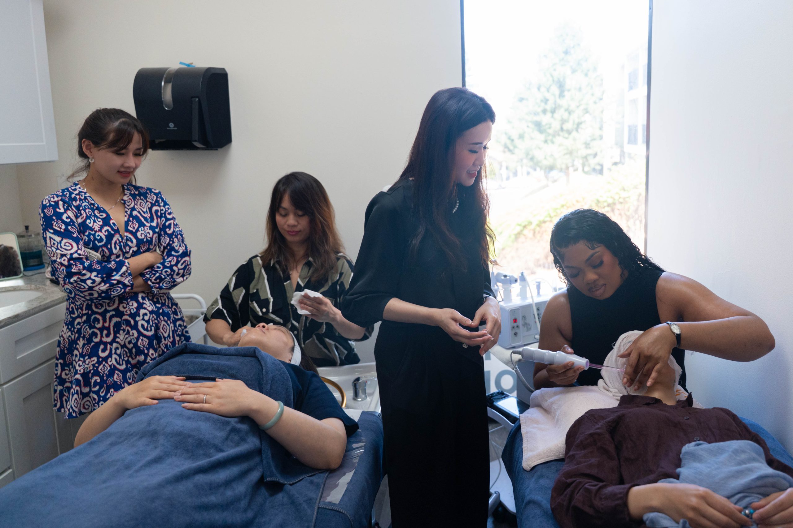 Barbering students at Katie Beauty Academy